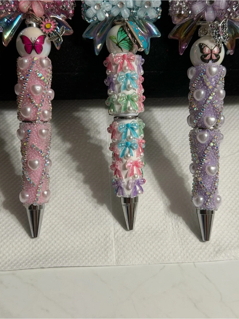 Decorative Bow Hello Kitty Gel Pen Set - Pink, Blue, Lavender